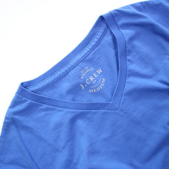 J. Crew Royal Blue V-Neck Slim T-Shirt Medium - Picture 5 of 6